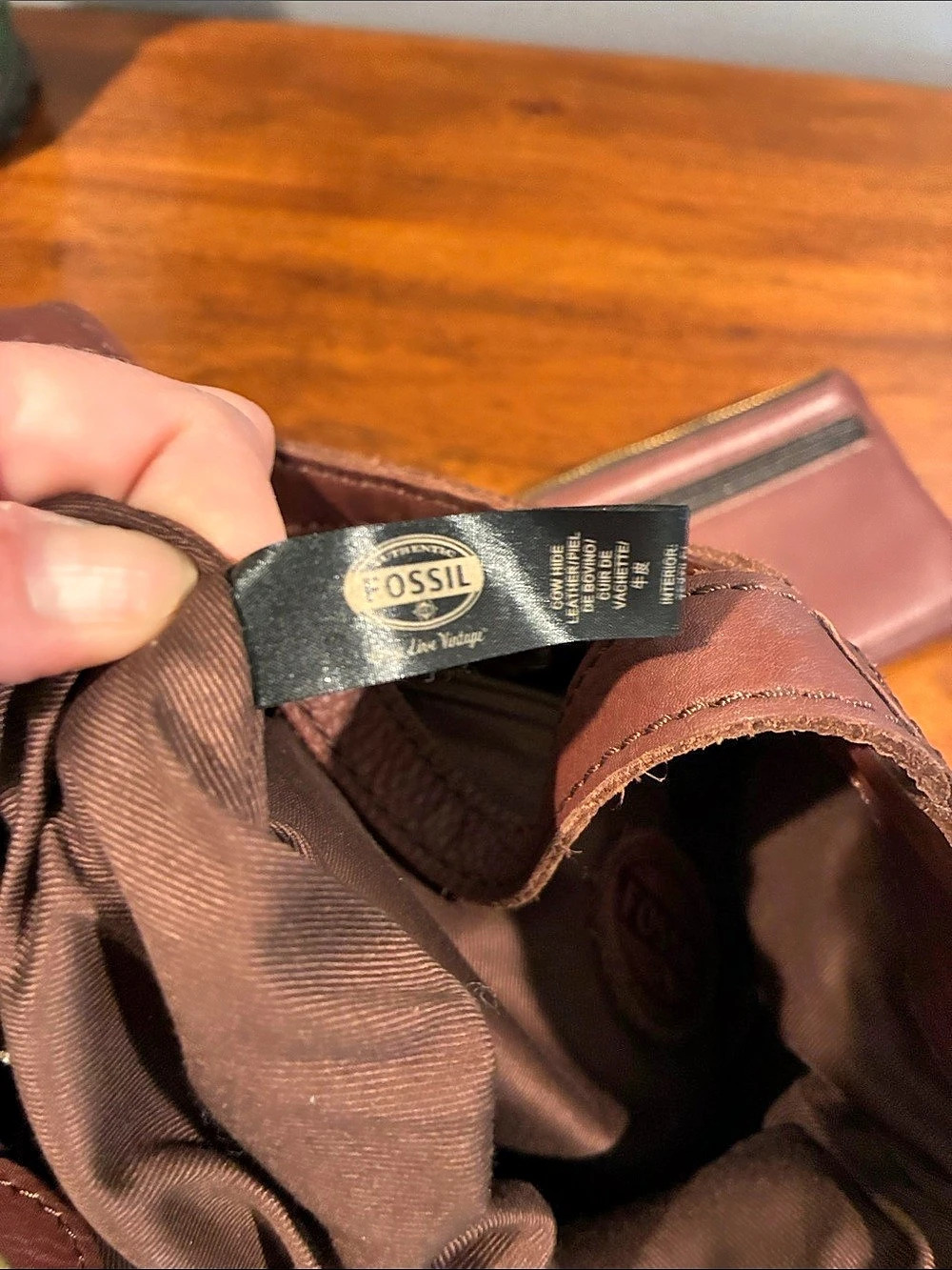 Fossil Brown Leather Shoulder Bag & Wallet - Picture 11 of 15